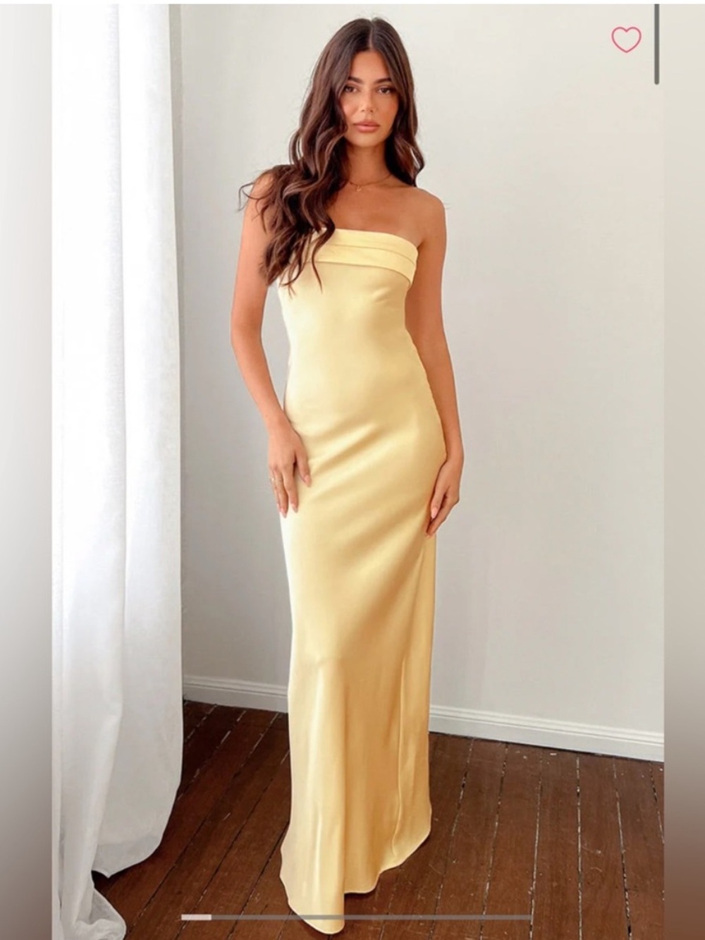 Beginning Boutique Yellwp Strapless Maxi Dress